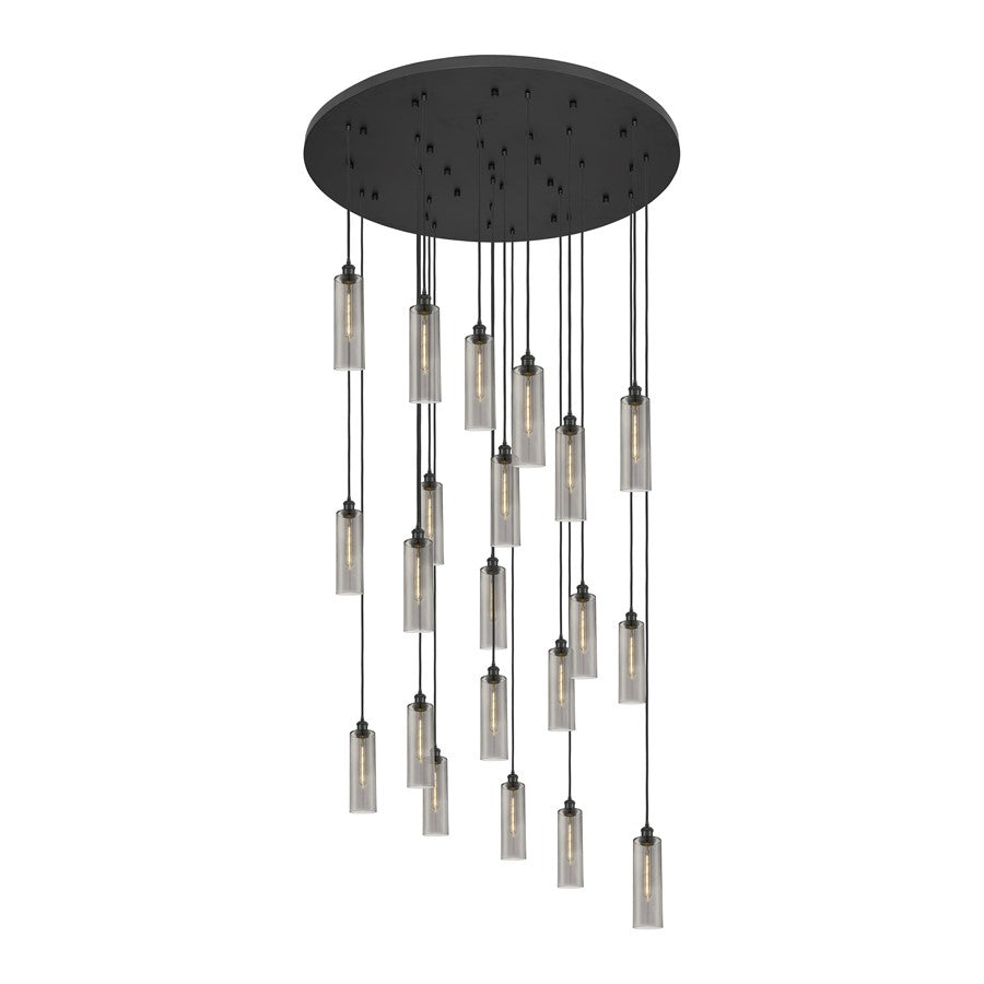 Innovations Crown 21Lt 48" Cord Multi Pend, BK/SM - 148BK-B-21P-BK-G434-12SM