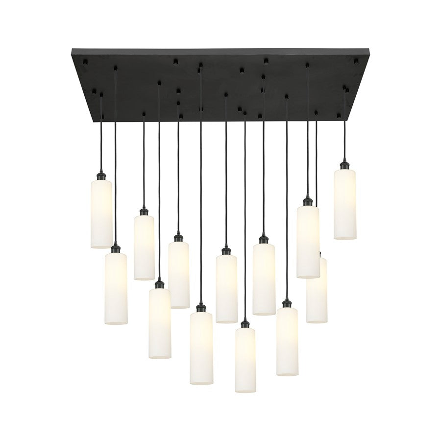 Innovations Crown 13Lt 54" Cord Multi Pend, BK/WH - 154BK-B-13P-BK-G434-12WH