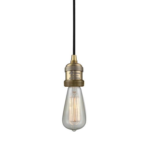 Innovations 1 Light Bare Bulb Mini Pendant in Brushed Brass