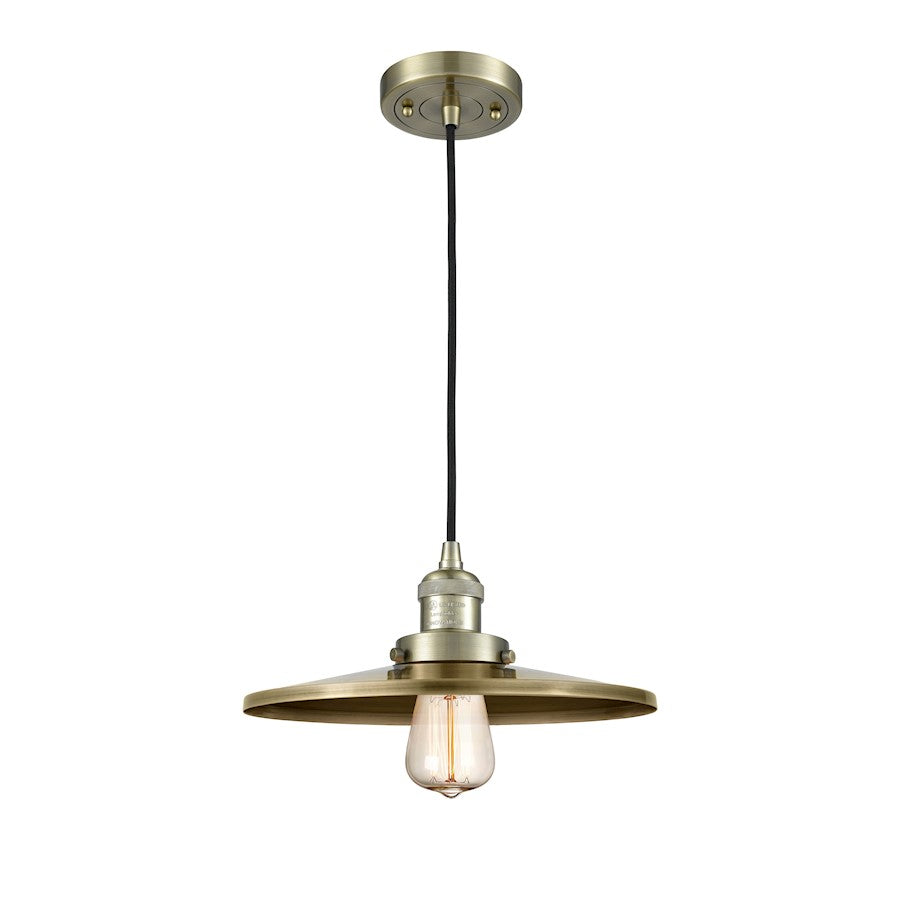 Innovations Appalachian 1 Light 12" Mini Pendant, Brass - 201C-AB-MFR-AB-12