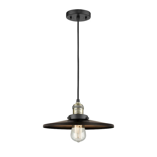 Innovations Appalachian 1-Lt 12" Mini Pendant, Black Brass - 201C-BAB-MFR-BK-12