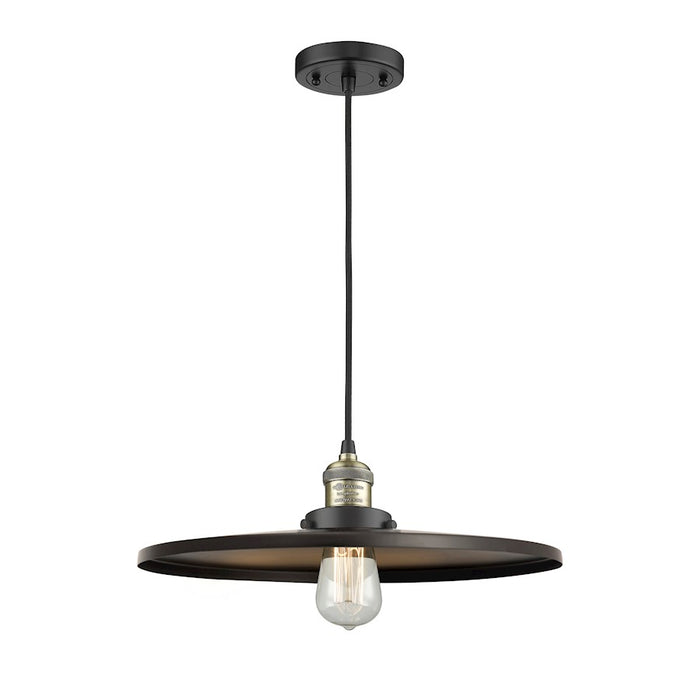 Innovations Appalachian 1-Lt 16" Mini Pendant, Black Brass - 201C-BAB-MFR-BK-16