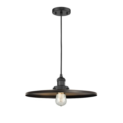 Innovations Appalachian 1 Light 16" Mini Pendant, Black - 201C-BK-MFR-BK-16