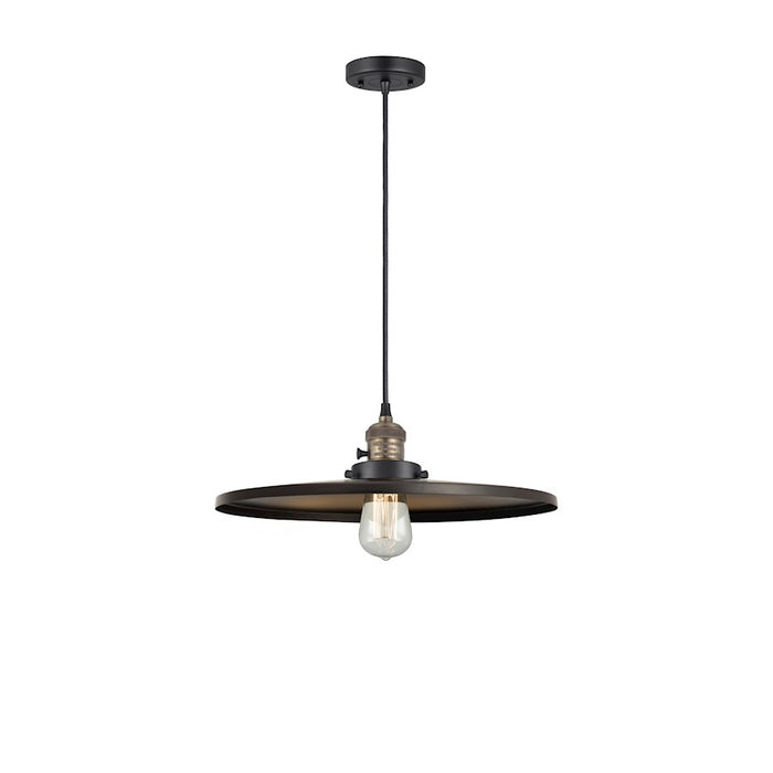 Innovations Appalachian 1-Lt 16" Cord Mini Pendant, BK BR - 201CSW-BAB-MFR-BK-16