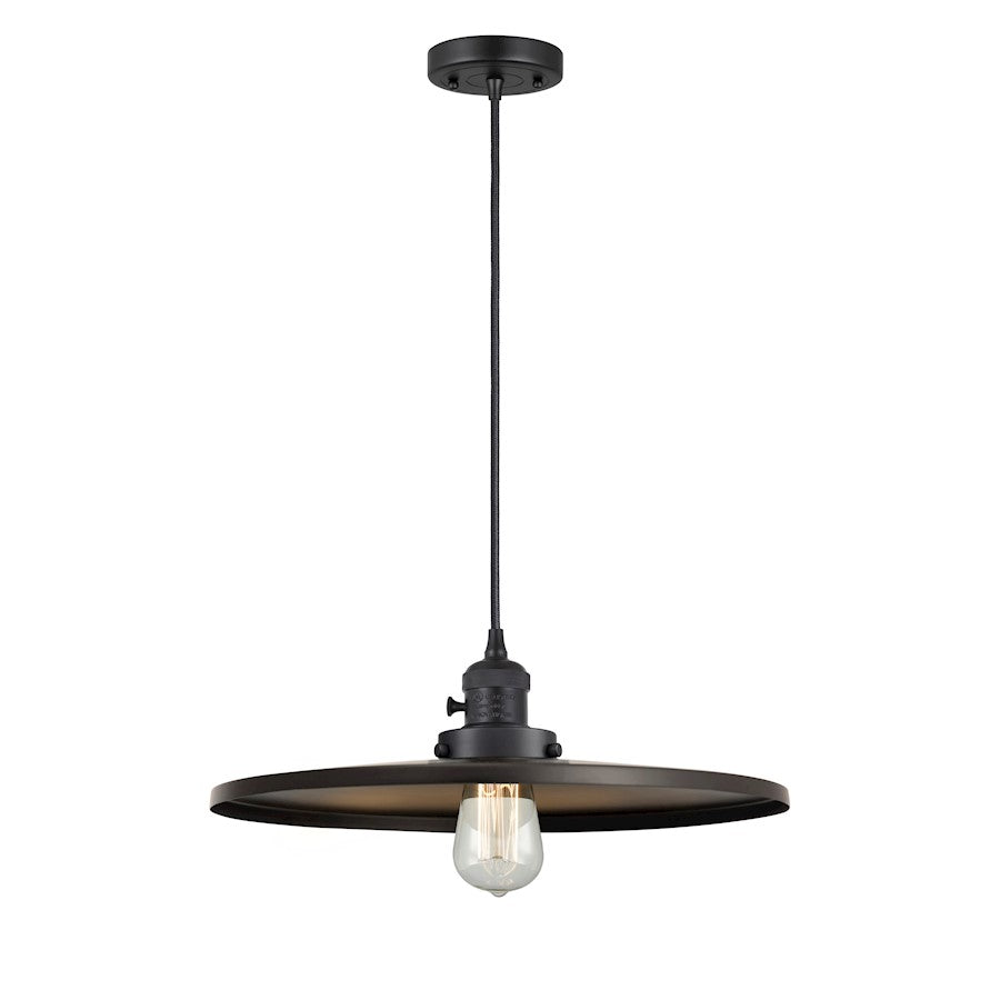 Innovations Appalachian 1-Lt 16" Cord Mini Pendant, Black - 201CSW-BK-MFR-BK-16