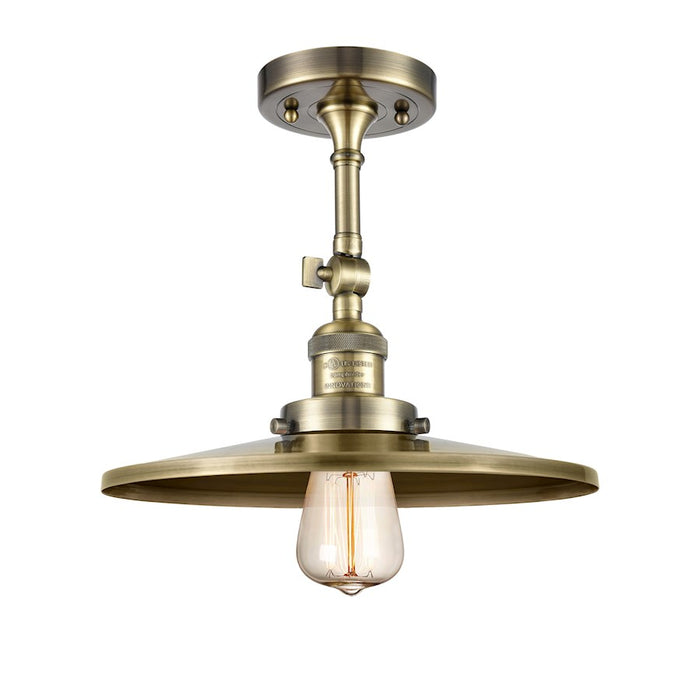 Innovations Appalachian 1 Light 12" Semi-Flush Mount, Brass - 201F-AB-MFR-AB-12