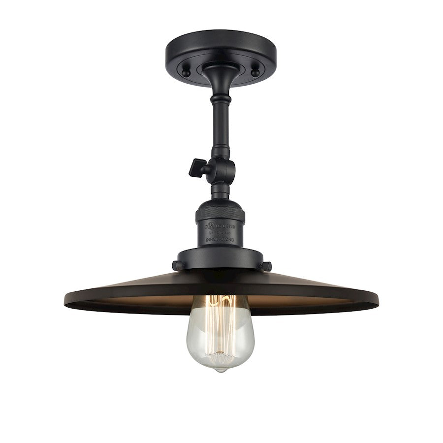 Innovations Appalachian 1 Light 12" Semi-Flush Mount, Black - 201F-BK-MFR-BK-12