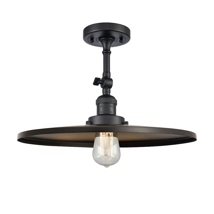 Innovations Appalachian 1 Light 16" Semi-Flush Mount, Black - 201F-BK-MFR-BK-16