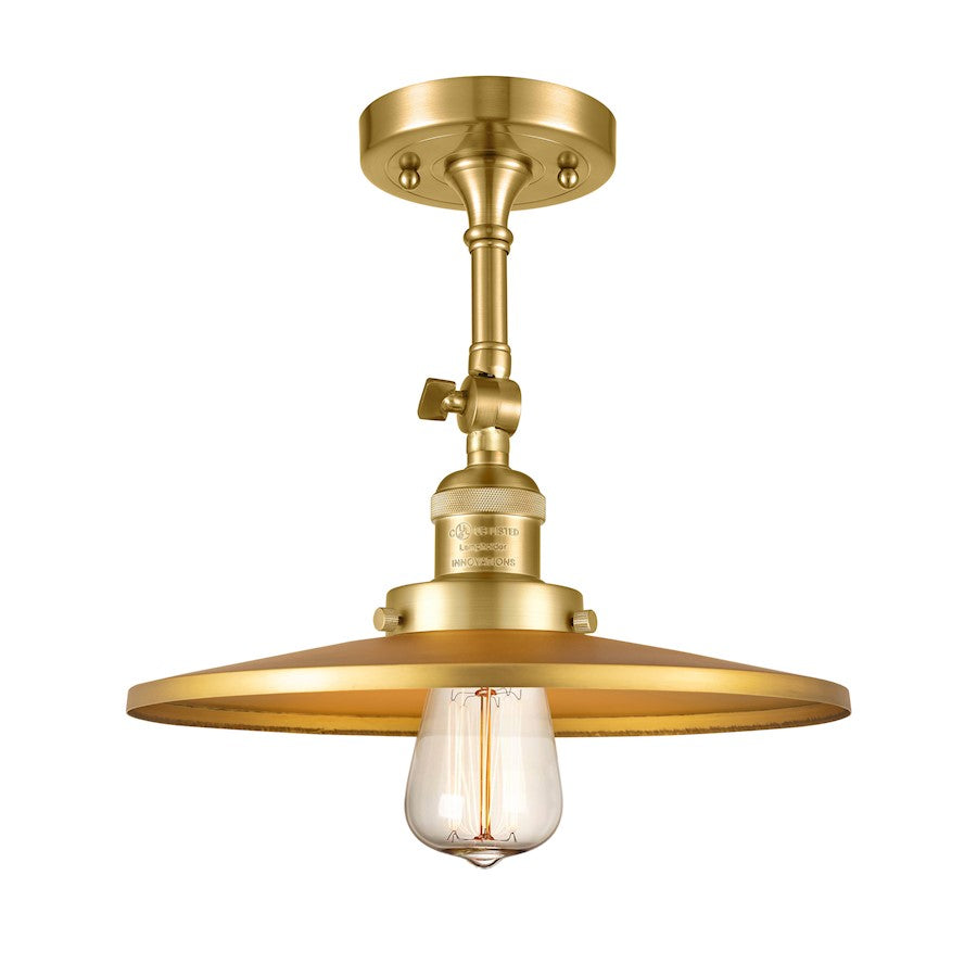 Innovations Appalachian 1 Light 12" Semi-Flush Mount, Gold - 201F-SG-MFR-SG-12