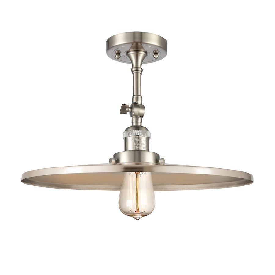 Innovations Appalachian 1 Light 16" Semi-Flush Mount, Nickel- 201F-SN-MFR-SN-16