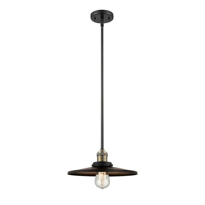 Innovations Appalachian 1-Lt 12" Stem Mini Pendant, BK BR - 201S-BAB-MFR-BK-12