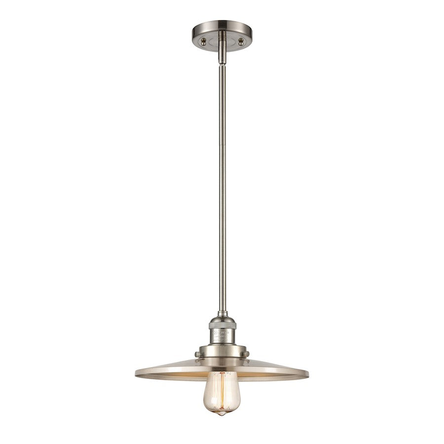 Innovations Appalachian 1 Light 12" Stem Mini Pendant, Nickel- 201S-SN-MFR-SN-12