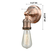 Innovations 1-LT LED Bare Bulb 4.5" ADA Compliant Sconce, Copper