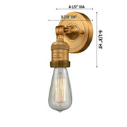 Innovations 1-LT Bare Bulb 4.5" ADA Compliant Sconce, B Brass
