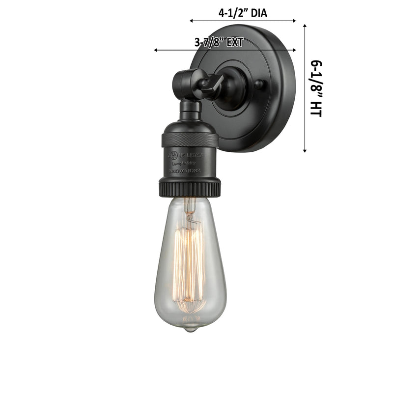 Innovations Lighting 1-LT Bare Bulb 4.5" ADA Compliant Sconce, Black