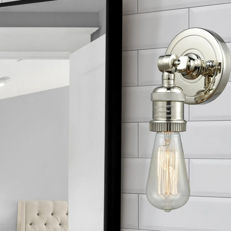 Innovations 1-LT Bare Bulb 4.5" ADA Compliant Sconce, P Nickel