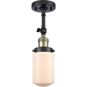 Innovations Dover 1-Light Wall Sconce | Traditional Black Antique Brass and Matte White Frosted Glass | Bedroom & Hallway Accent | Model 203-BAB-G311