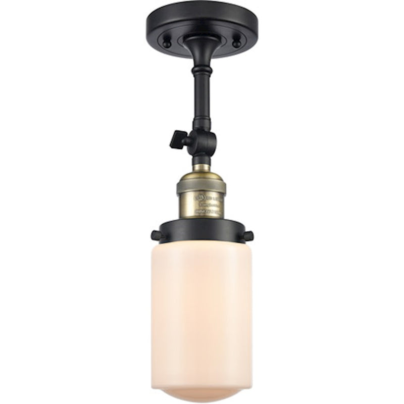 Innovations Dover 1-Light Wall Sconce | Traditional Black Antique Brass and Matte White Frosted Glass | Bedroom & Hallway Accent | Model 203-BAB-G311