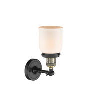 Innovations Lighting 203 Series 5in 1-Light Wall Sconce | Industrial Black Antique Brass and Matte White Cased Glass | Hallway & | Model 203-BAB-G51-LED