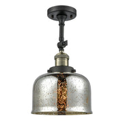 Innovations LG Bell 8in 1-Light Wall Sconce | Traditional Black Antique Brass and Silver Mercury Glass | Bathroom Vanity & Hallway | Model 203-BAB-G78