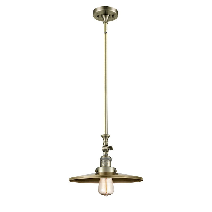 Innovations Appalachian 12" Stem Mini Pendant/Adj Swivel, BR - 206-AB-MFR-AB-12