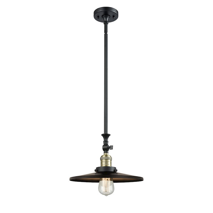 Innovations Appalachian 12" Stem Mini Pendant/Adj Swiv, BAB - 206-BAB-MFR-BK-12