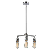 Innovations Lighting 207-PC 15in 3-Light Chandelier | Traditional Industrial Polished Chrome and Amber Glass | Dining Room & Kitchen Island | Model 207-PC