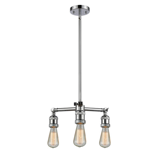 Innovations Lighting 207-PC 15in 3-Light Chandelier | Traditional Industrial Polished Chrome and Amber Glass | Dining Room & Kitchen Island | Model 207-PC