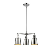 Innovations Lighting Addison 19in 3-Light Chandelier | Traditional Industrial Polished Chrome Steel and Cast Brass with Polished | Model 207-PC-M9-PC-LED