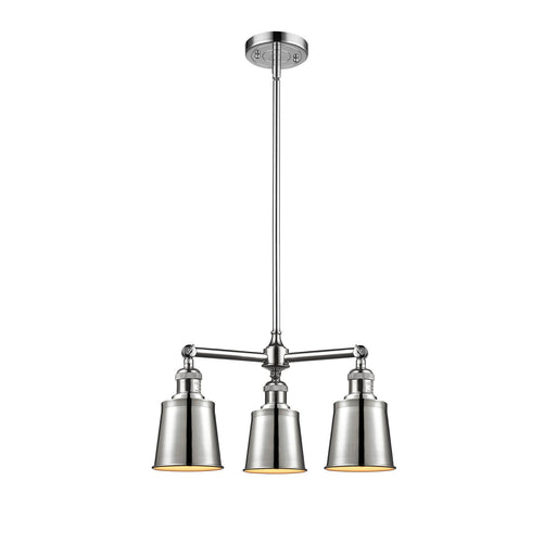 Innovations Lighting Addison 19in 3-Light Chandelier | Traditional Industrial Polished Chrome Steel and Cast Brass with Polished | Model 207-PC-M9-PC-LED