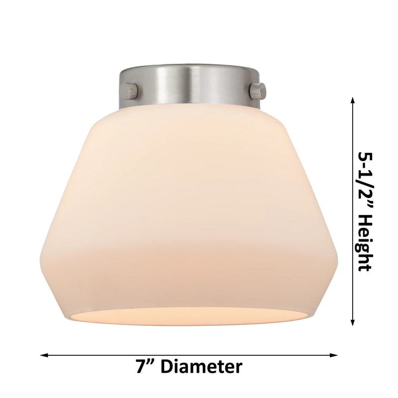 Innovations Lighting Fulton 22in 3-Light Chandelier | Industrial Polished Nickel and Matte White Cased Glass | Damp Rated Dining Room | Model 207-PN-G171