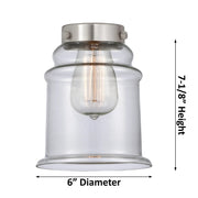 Innovations Canton 18in 3-Light LED Chandelier | Industrial Polished Nickel and Clear Glass | Kitchen Island & Dining Room | Model 207-PN-G182-LED
