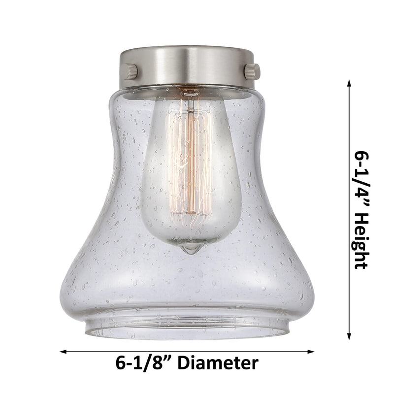 Innovations Lighting Bellmont 22in 3-Light Chandelier | Industrial Polished Nickel and Seedy Glass | Damp Rated Dining Room & Kitchen | Model 207-PN-G194