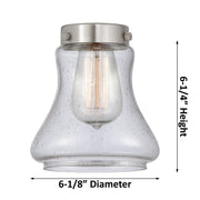 Innovations Bellmont 18in 3-Light Chandelier | Industrial Polished Nickel and Seedy Hourglass Glass | Kitchen Island & Dining Room | Model 207-PN-G194-LED