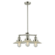 Innovations 3-Light LED Halophane 24in Chandelier | Industrial Polished Nickel and Clear Glass | Kitchen Island & Dining Room | Model 207-PN-G2-LED