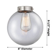 Innovations Beacon 22in 3-Light Chandelier | Industrial Polished Nickel and Clear Globe Glass | Kitchen Island & Dining Room | Model 207-PN-G202-8-LED