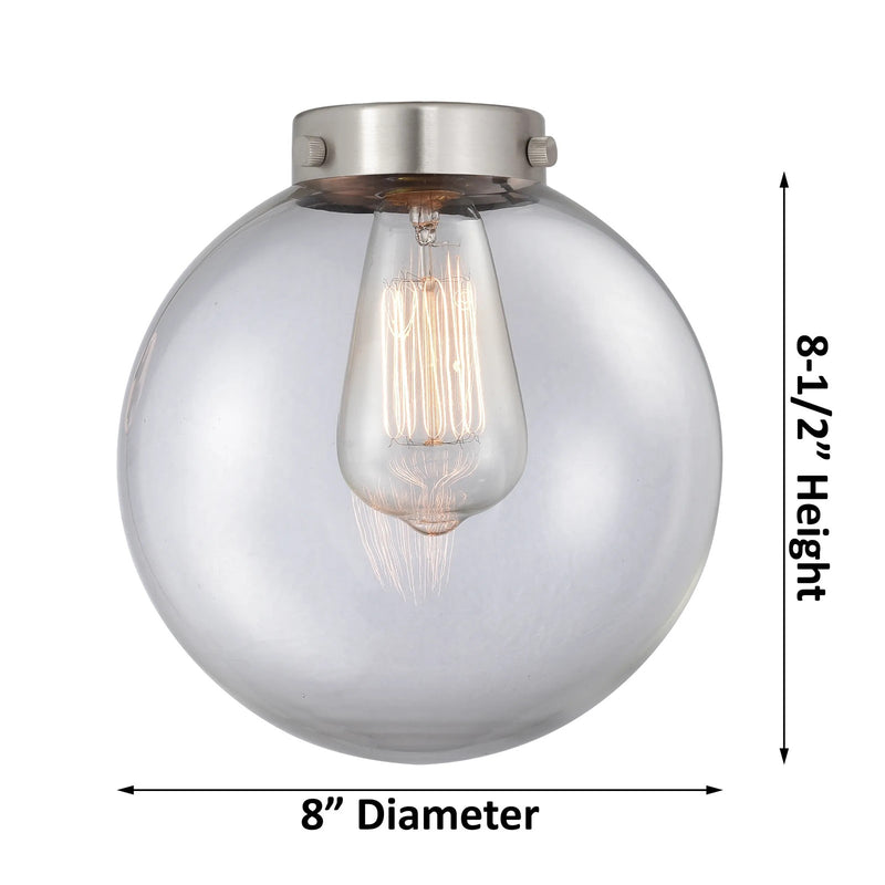 Innovations Beacon 22in 3-Light Chandelier | Industrial Polished Nickel and Clear Globe Glass | Kitchen Island & Dining Room | Model 207-PN-G202-8-LED