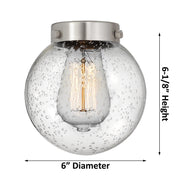 Innovations Beacon 19in 3-Light Chandelier | Industrial Polished Nickel and Seedy Glass Globe Shades | Dining Room & Kitchen Island | Model 207-PN-G204-6