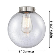 Innovations Lighting Globe Beacon 22in 3-Light Chandelier | Industrial Polished Nickel Brass and Seedy Glass | Dining Room & Foyer | Model 207-PN-G204-8