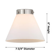 Innovations 3-Light LED Large Cone 22in Chandelier | Industrial Polished Nickel and Matte White Cased Glass | Dining Room & Living | Model 207-PN-G41-LED