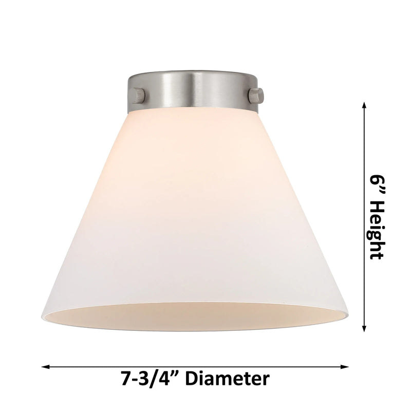 Innovations 3-Light LED Large Cone 22in Chandelier | Industrial Polished Nickel and Matte White Cased Glass | Dining Room & Living | Model 207-PN-G41-LED
