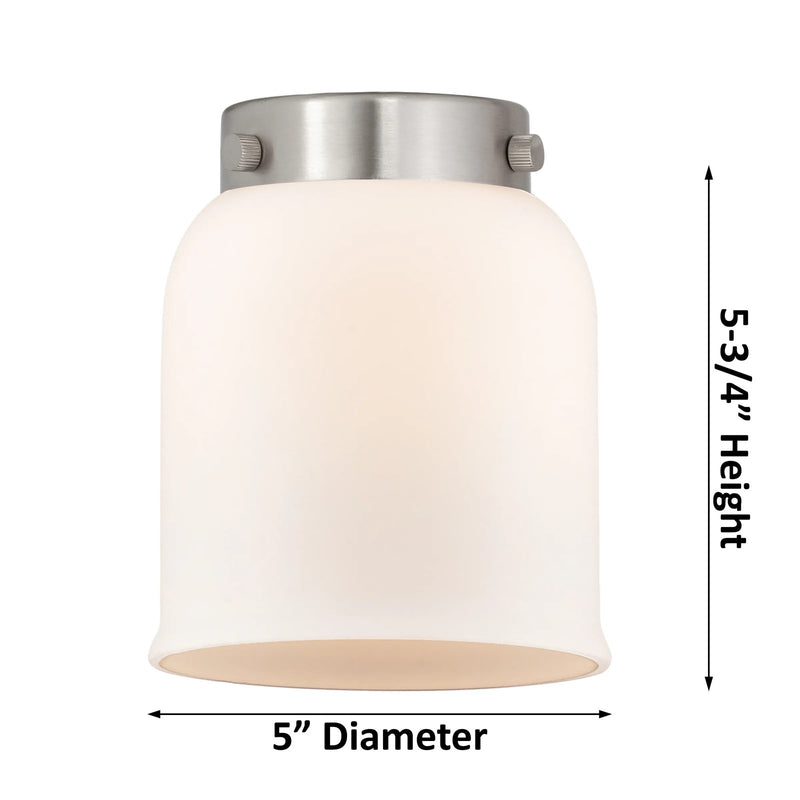 Innovations Lighting Small Bell 19in 3-Light Chandelier | Industrial Polished Nickel and Matte White Cased Glass | Dining Room & | Model 207-PN-G51