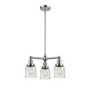 Innovations 207 19in 3-Light LED Chandelier | Polished Nickel Cast Brass and Seedy Glass Bell Shades | Dining Room & Foyer | Model 207-PN-G54-LED