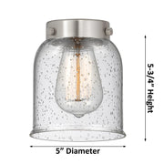 Innovations 207 19in 3-Light LED Chandelier | Polished Nickel Cast Brass and Seedy Glass Bell Shades | Dining Room & Foyer | Model 207-PN-G54-LED