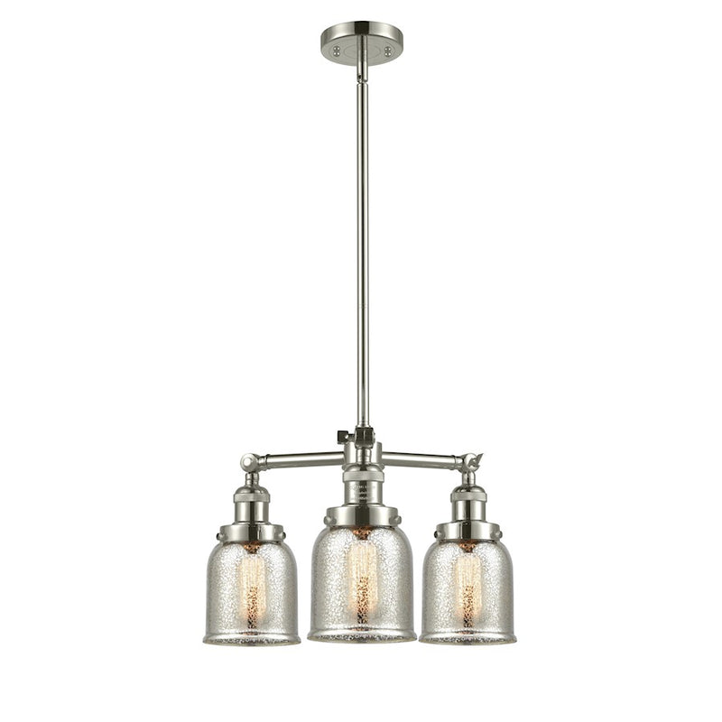 Innovations Lighting Franklin Restoration 19in 3-Light Chandelier | Industrial Polished Nickel and Silver Mercury Glass | Dining Room & | Model 207-PN-G58