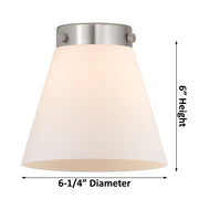 Innovations 3-Light LED SM Cone 19in Chandelier | Industrial Polished Nickel and Matte White Glass | Kitchen Island & Dining Room | Model 207-PN-G61-LED