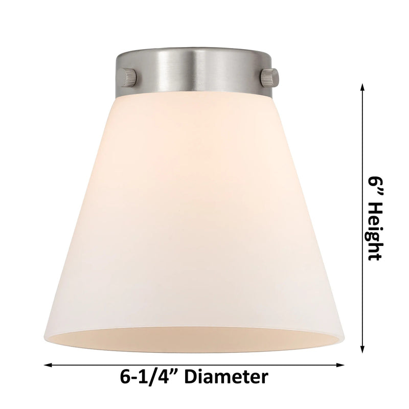 Innovations 3-Light LED SM Cone 19in Chandelier | Industrial Polished Nickel and Matte White Glass | Kitchen Island & Dining Room | Model 207-PN-G61-LED