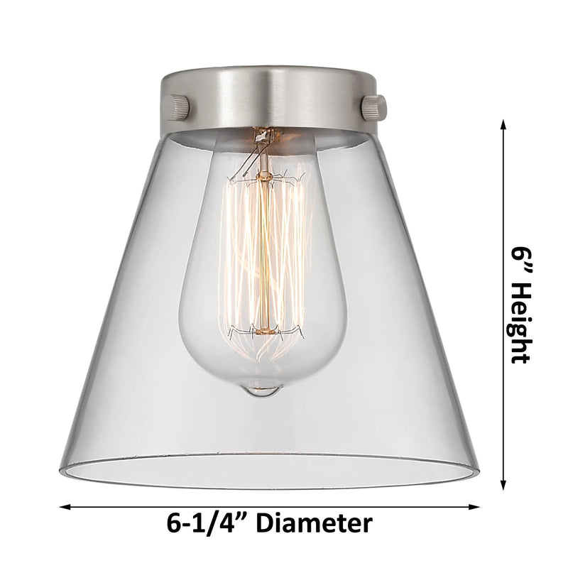 Innovations SM Cone 19in 3-Light Chandelier | Industrial Polished Nickel and Clear Glass | Dining Room & Foyer | 19 x 19 x 11 in | Model 207-PN-G62-LED
