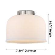 Innovations Lighting Large Bell 22in 3-Light Chandelier | Industrial Polished Nickel and Matte White Cased Glass | Dining Room & | Model 207-PN-G71