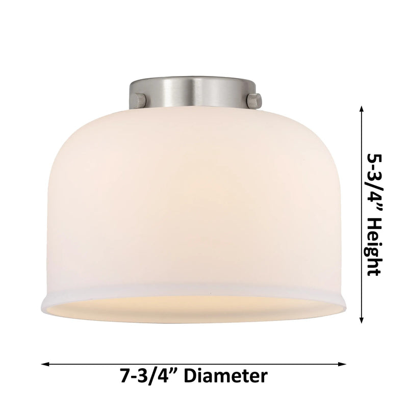 Innovations Lighting Large Bell 22in 3-Light Chandelier | Industrial Polished Nickel and Matte White Cased Glass | Dining Room & | Model 207-PN-G71